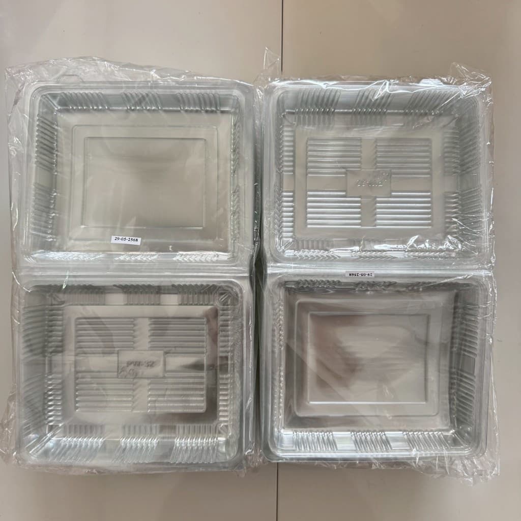 กล่องพลาสติกเหลี่ยมใส S&C PW-32 กล่องใส แบบล็อค เนื้อ PET ใส่อาหาร ใส่ทุเรียน จำนวน 50 ชิ้น รูปที่ 2