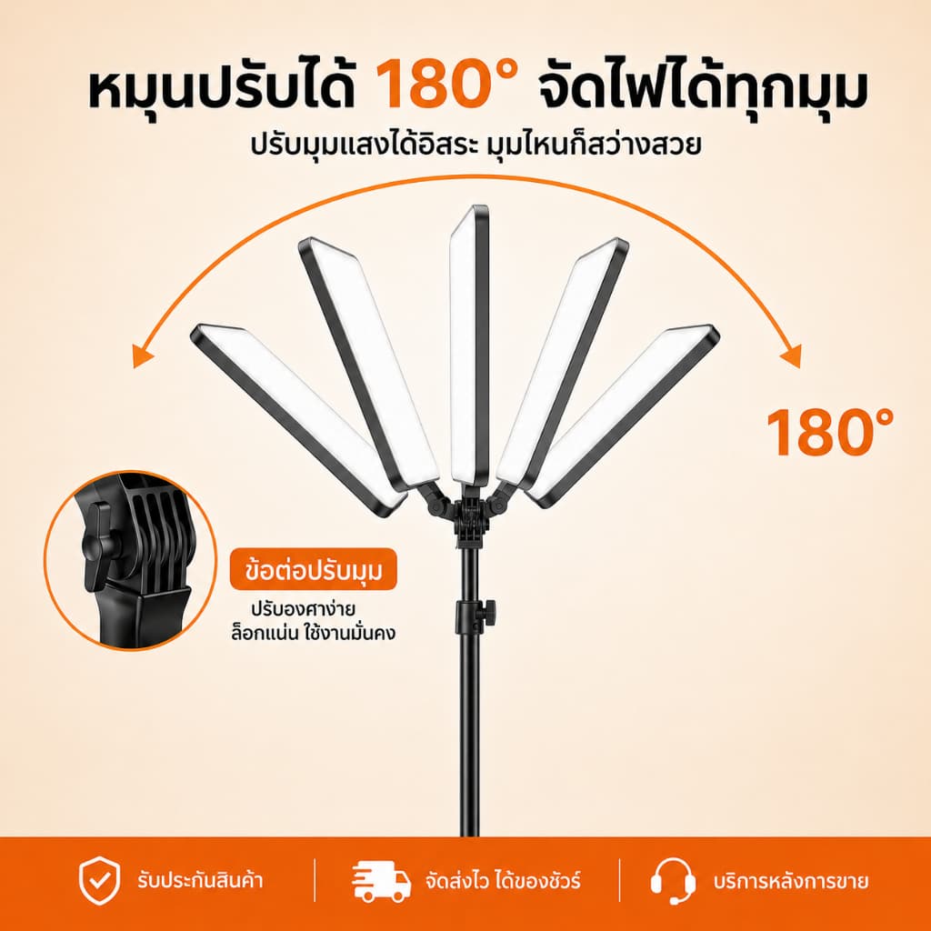 24นิ้ว ไฟสตูดิโอ ไฟไลฟ์สด ไฟถ่ายภาพ LED Light พร้อมรีโหมด ไฟถ่ายภาพ รีโมทแสงได้ ไฟต่อเนื่อง Studio รูปที่ 5