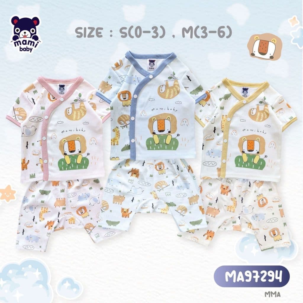 Mami Baby ชุดเซ็ทเสื้อกระดุมสแน็ปหน้าและกางเกงเด็กแรกเกิดถึง 6 เดือน ผ้าคอตตอน | Babytrend รูปที่ 5