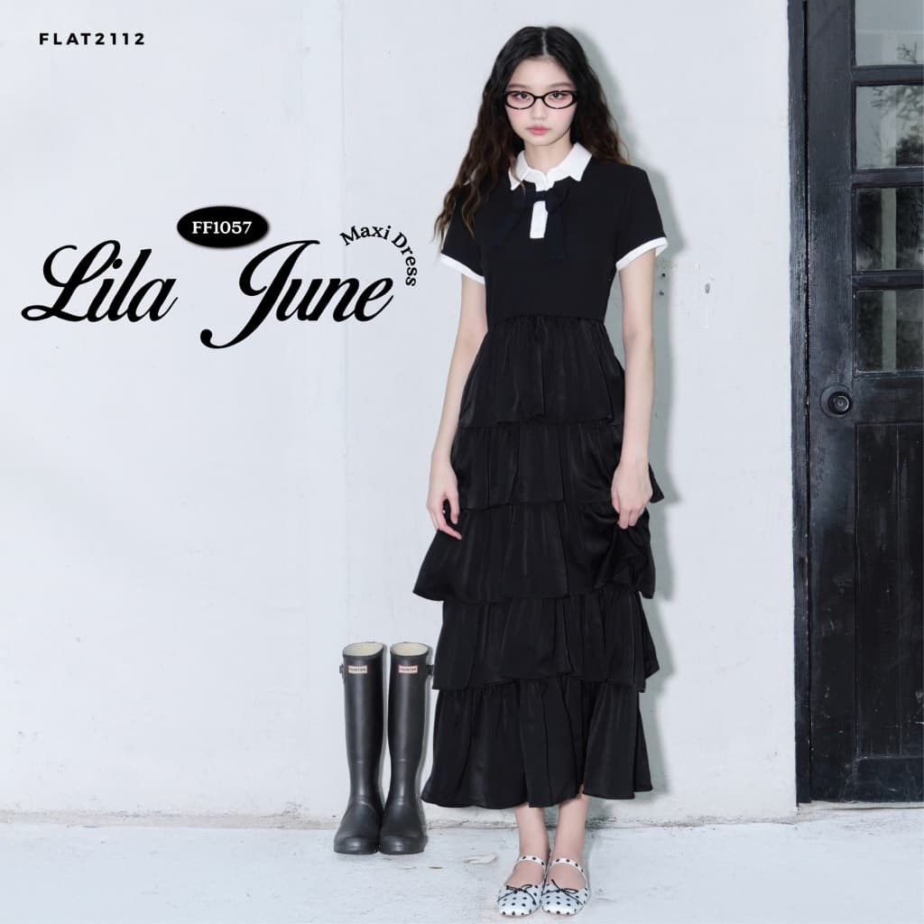 FLAT2112 : LILA JUNE MAXI DRESS เดรสยาว เดรสเสื้อเชิ้ต กระโปรงชั้นๆ แฟชั่นผู้หญิง ชุดออกงาน รูปที่ 1