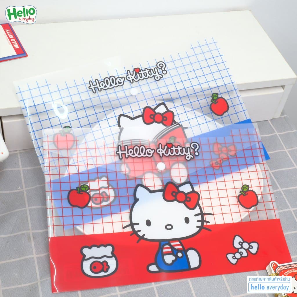 hello kitty แฟ้มเอกสาร แบบกระดุม มี2สี น้ำเงินและแดง สามารถใส่ A4 ได้ - ลิขสิทธิ์แท้ รูปที่ 5