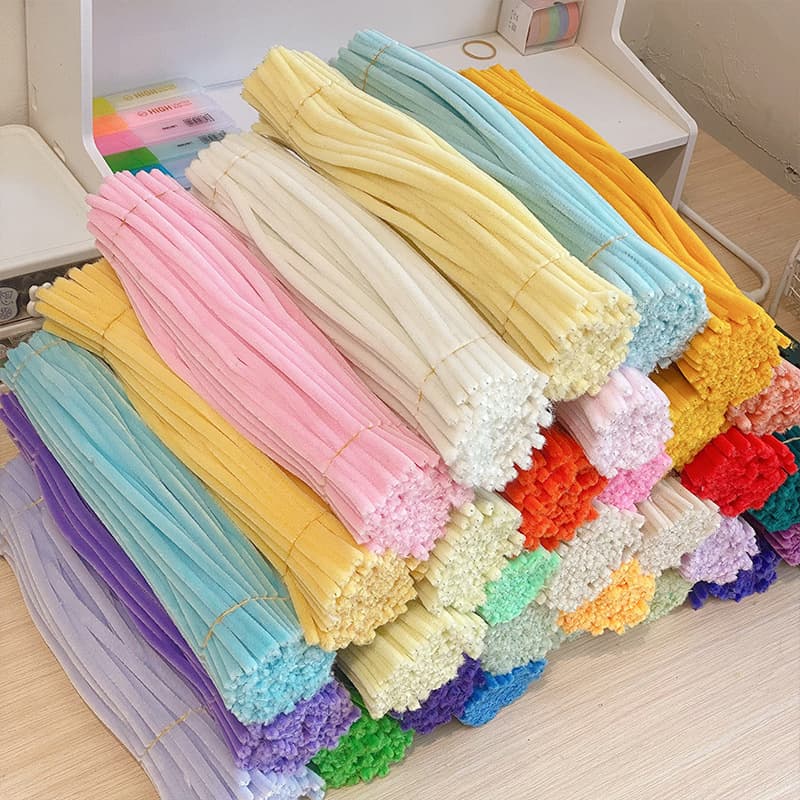 ลวดกำมะหยี่ DIY 8mm ยาว30ซม. เส้นฟูนุ่ม สีสด งานประดิษฐ์ ทำดอกไม้ Handmade รูปที่ 6
