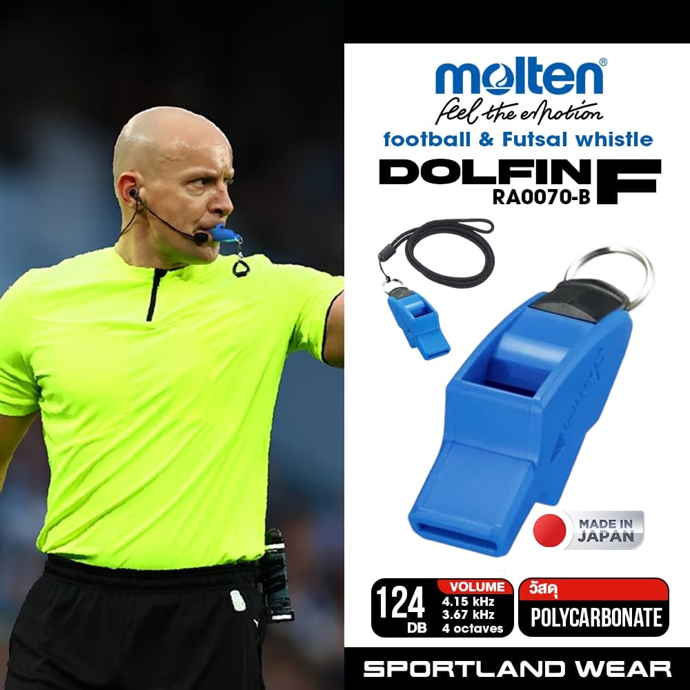 MOLTEN นกหวีด นกหวีดผู้ตัดสินฟุตบอล Referee Whistle Football jp RA0070-B รูปที่ 1