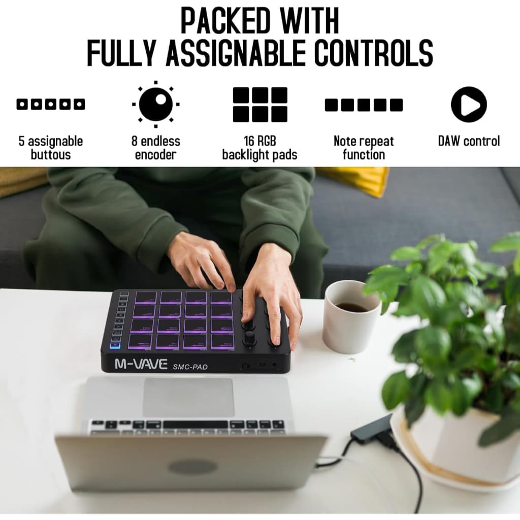 M-VAVE SMC-PAD Pocket Midi Controller มีดี้คอนโทรลเลอร์ MVAVE SMCPAD MidiController รูปที่ 3