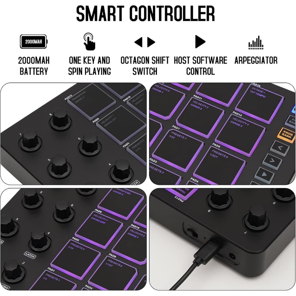 M-VAVE SMC-PAD Pocket Midi Controller มีดี้คอนโทรลเลอร์ MVAVE SMCPAD MidiController รูปที่ 5
