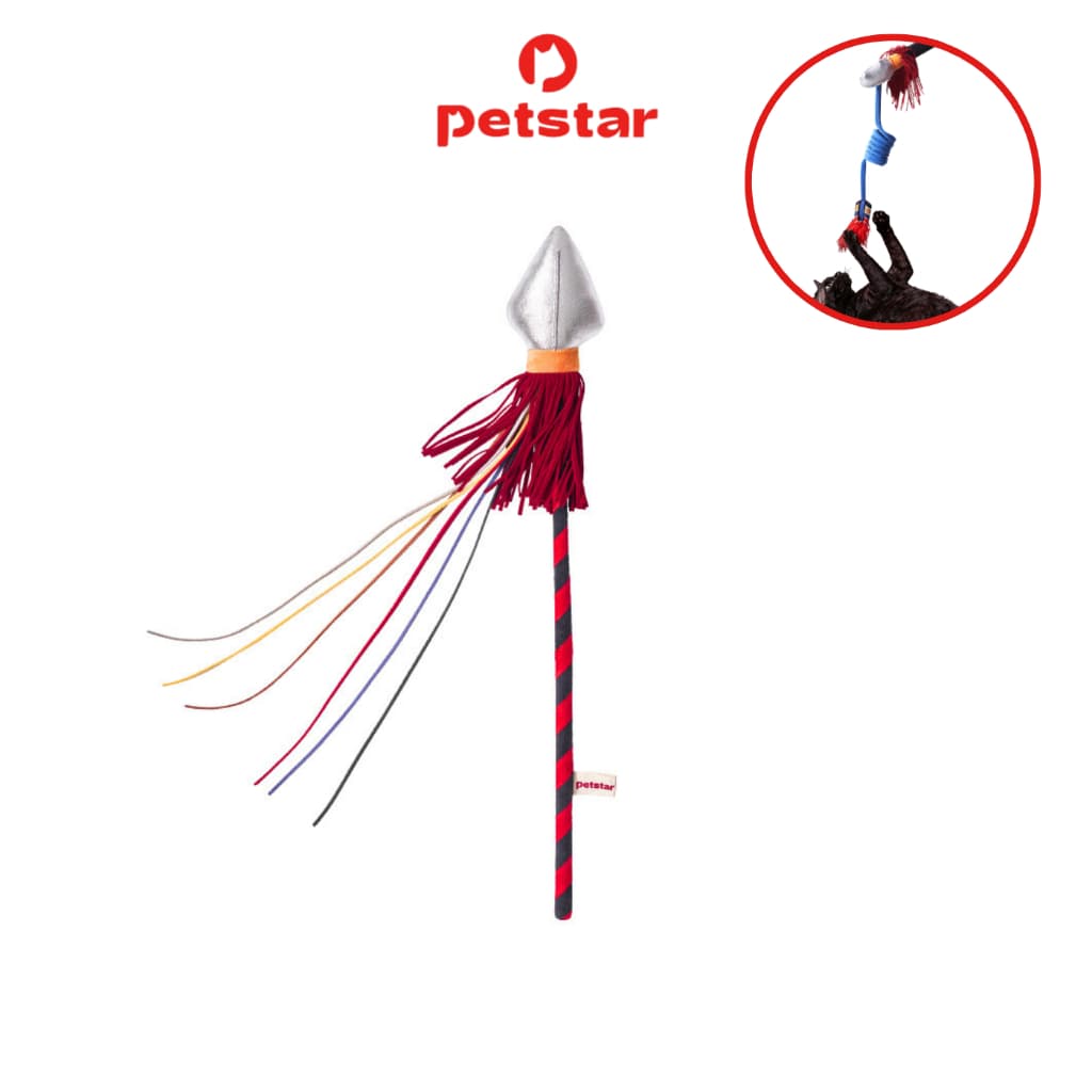 Petstar ไม้ตกแมว ของเล่นแมว Cat teaser wand ของเล่นสุนัข น้ำหนักเบา ช่วยกระตุ้นความสนใจ รูปที่ 1