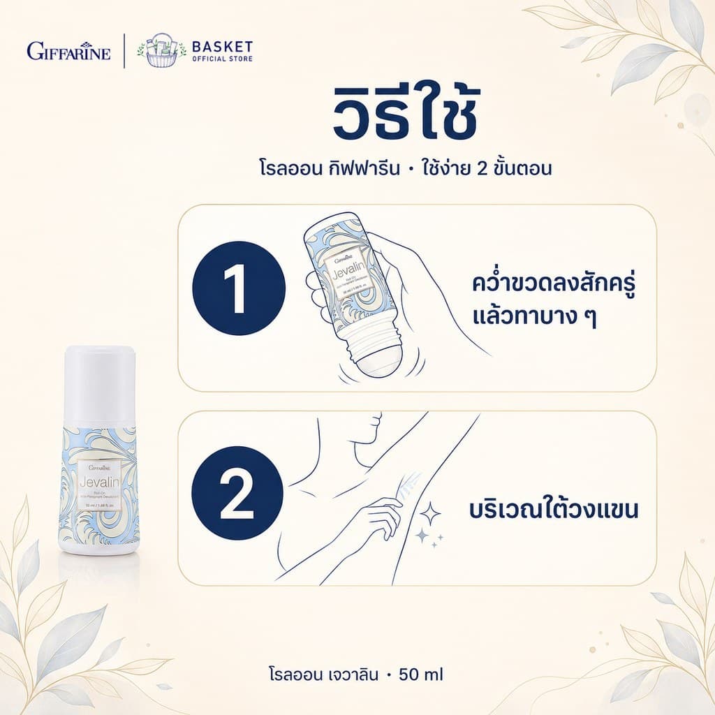 โรลออน กิฟฟารีน โรลออนผู้หญิง ผู้ชาย ไม่ทิ้งคราบเหงื่อ ลดกลิ่นเหงื่อ กลิ่นหอมหลากหลายกลิ่น Giffarine รูปที่ 4