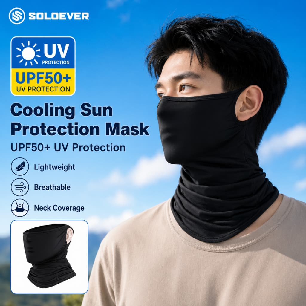 SOLOEVERBalaclava Cycling Mask, UPF50+ Sun Protection, Ice Silk Quick-Dry & Breathable Windproof รูปที่ 1