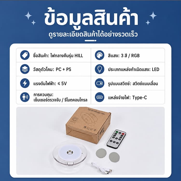 รับประกัน ไฟกลางคืนเซนเซอร์อัจฉริยะ LED ไฟติดผนังเซนเซอร์ ชาร์จUSB สปอตไลท์ เอฟเฟกต์แสงภูเขา 2in1 ไฟสร้างบรรยากาศ รูปที่ 9