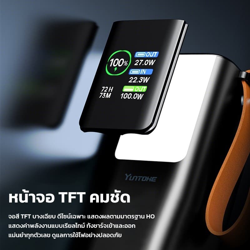 Power Bank 100W แบตสำรอง ชาร์จเร็วด้วยความจุขนาดใหญ่ สำหรับ Macbook/iPhone16 ถือขึ้นเครื่องได้ รูปที่ 4