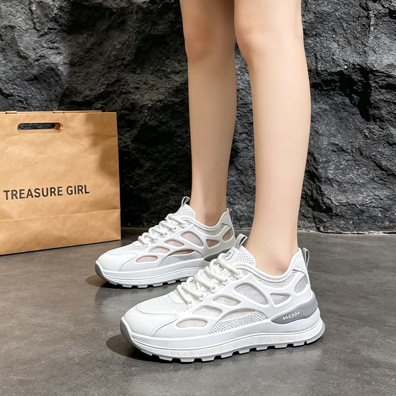 รองเท้าผ้าใบ ทรงสปอร์ตระบายอากาศพื้นนุ่มเดินสบายเสริมส้นเพิ่มความสูง ทนทาน ใส่เที่ยว ใส่ทำงานได้ รูปที่ 3