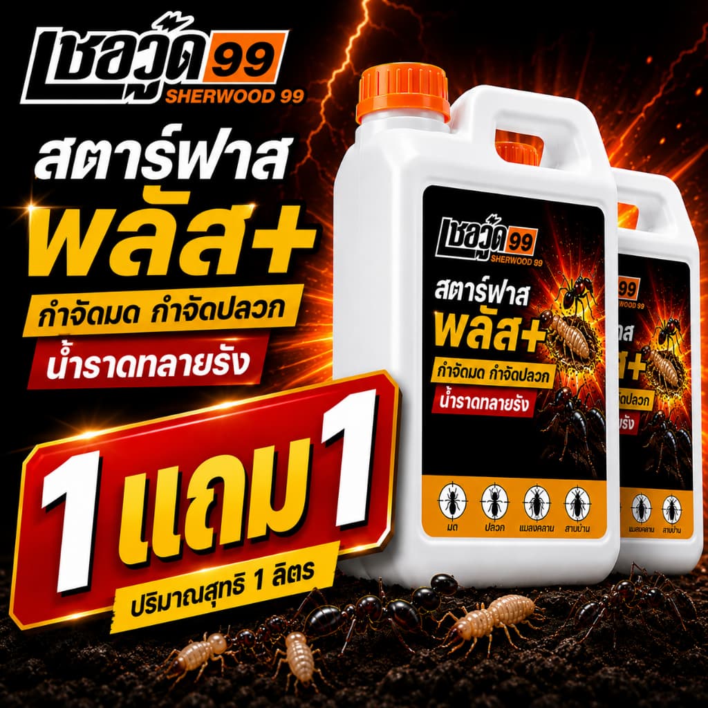 เชอวู๊ด 99 สตาร์ฟาส พลัส+ น้ำยากำจัดปลวก มด แมลงคลาน สูตรเข้มข้น ทลายรังถึงต้นตอ สูตรพร้อมใช้งาน รูปที่ 1