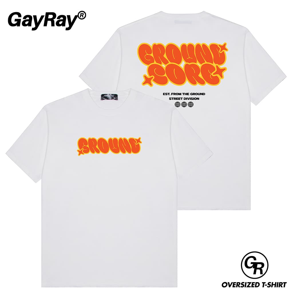 GayRay ⎰Ground Core⎱ เสื้อยืดโอเวอร์ไซส์ Cotton 100% นุ่่ม ใส่สบาย รูปที่ 2