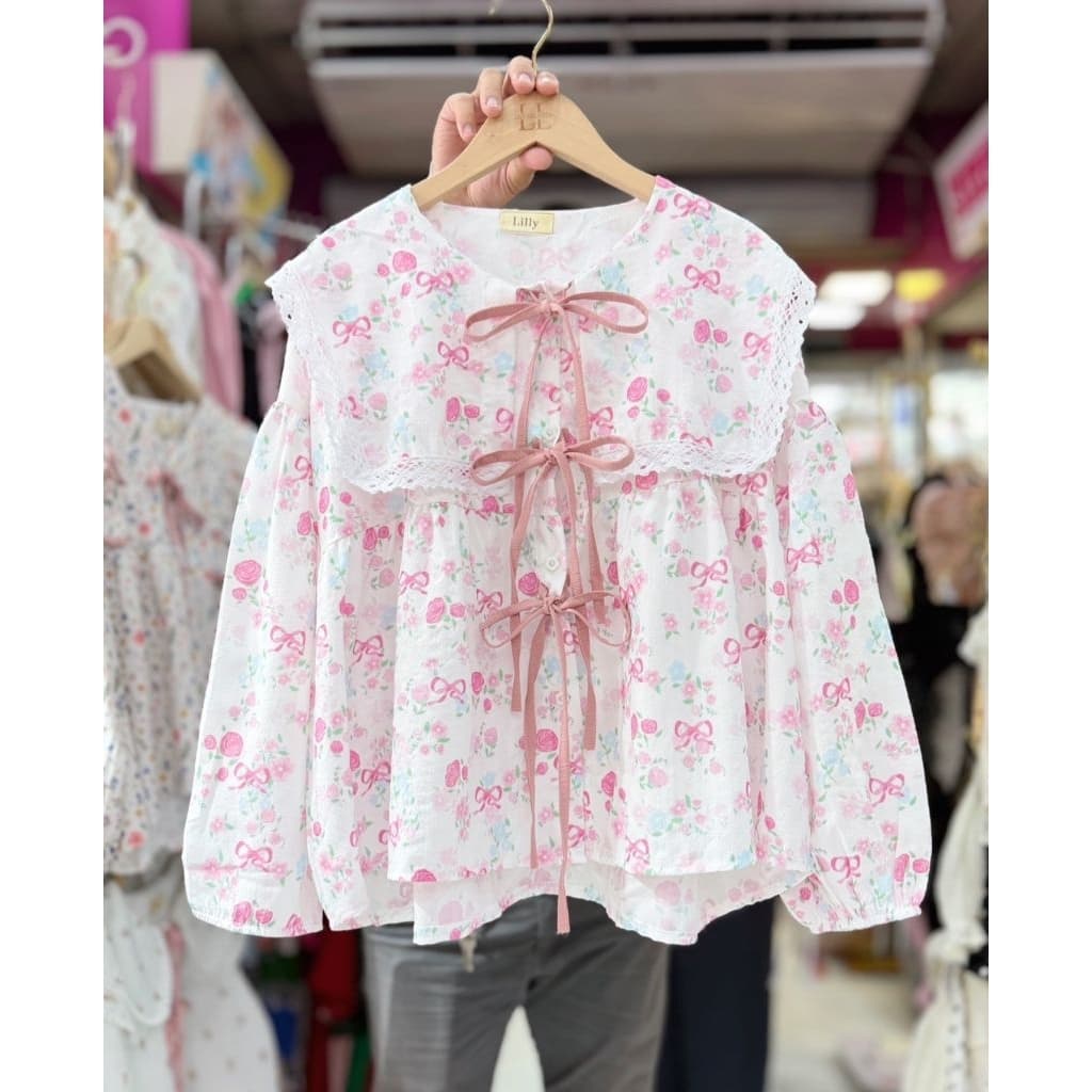 เสื้อคอบัวกระดุมหน้าอกหน้าผ้า44​ นิ้ว​ ยาว​ 23นิ้ว​​ ราคา209บาท​ เหมาะอกจริง​ 32-40นิ้ว รูปที่ 8