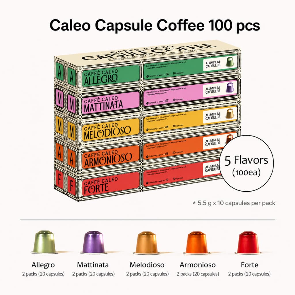 ยกแพ็ค 50/100 แคปซูล CAFFÈ CALEO Nespresso Capsules กาแฟแคปซูลอิตาลีแท้ Aluminum Capsules รูปที่ 2