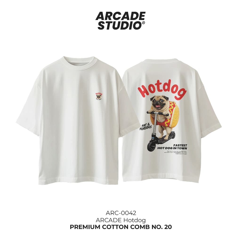 ARCADE เสื้อ Hotdog / เสื้อ Oversize เนื้อผ้า 100% Cotton Comb 190 GSM รูปที่ 8