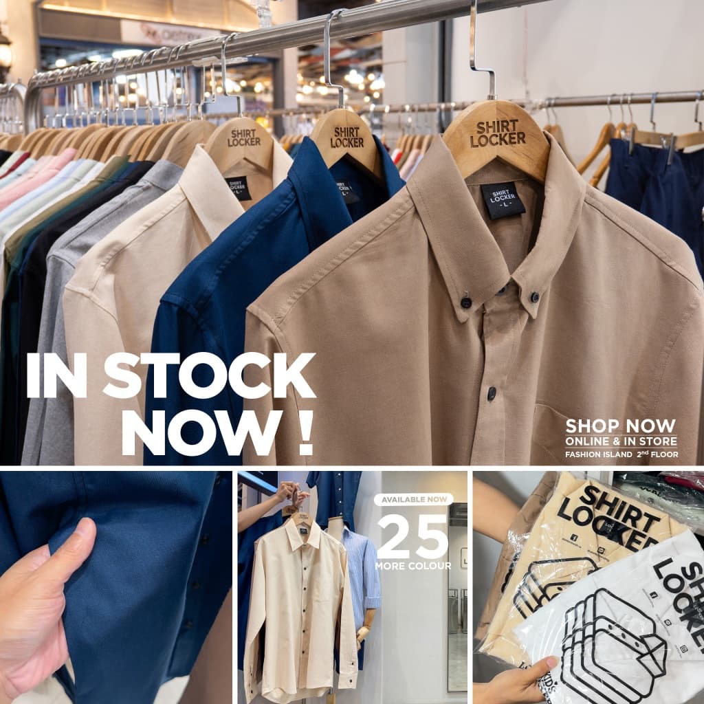 SHIRT LOCKER เสื้อเชิ้ตแขนยาว ทรงสลิม มีหน้าร้าน ตรงปก เนื้อผ้า Oxford สีไม่ตก ผ้าไม่หด รูปที่ 3