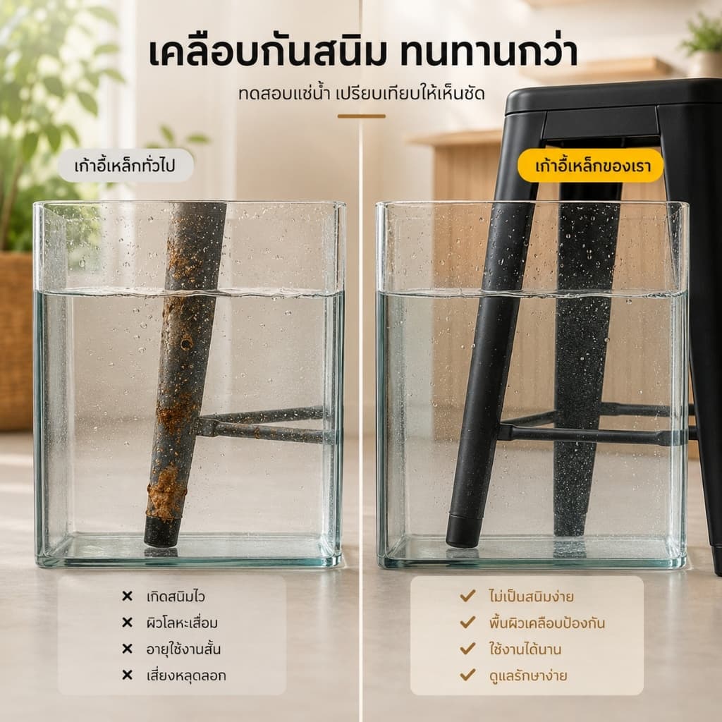 EF สตูลขนาดเล็ก เก้าอี้บาร์วางซ้อนกันได้ เก้าอี้เหล็ก เก้าอี้บาร์เหล็ก เก้าอี้คาเฟ่ สูง รูปที่ 5