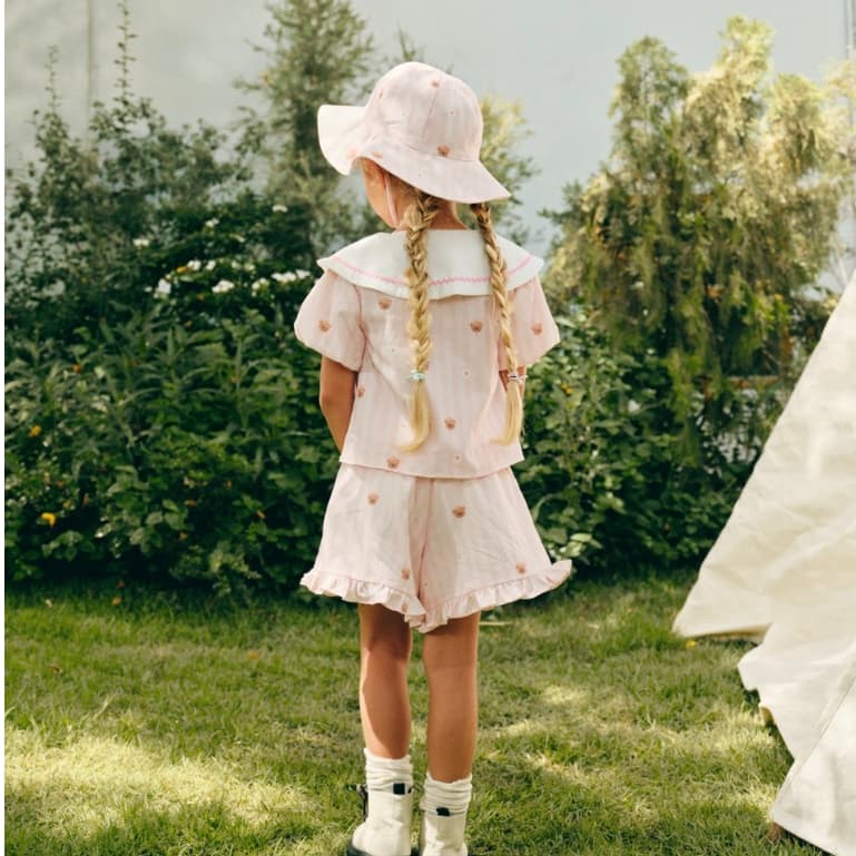 lookbookpetite x saeson | camping shorts สี pink daisy field รูปที่ 2