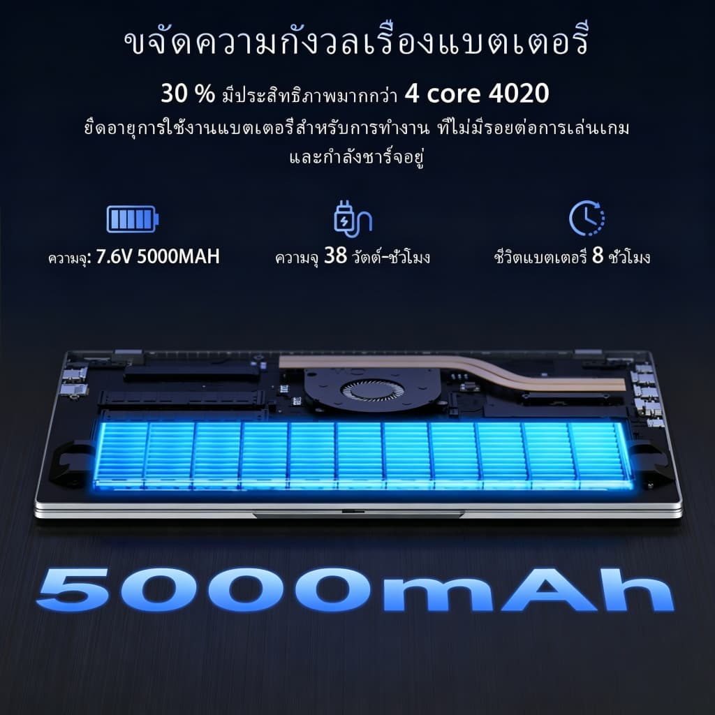 โน้ตบุ๊คยอดนิยม แรม16GB ความจุ1TB SSD intel core i3 15.6'' win11 สำนักงานและความบันเทิง สเปคแรงประหยัด รูปที่ 7