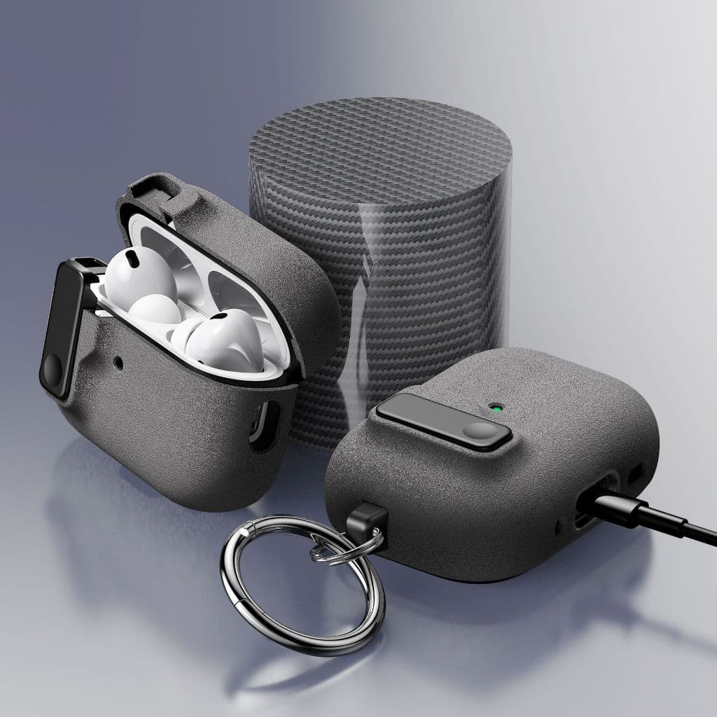 เคส สำหรับ Airpods 4 Pro3 และ pro2 ฝาล็อค 2ชั้น พร้อมห่วงคล้อง รูปที่ 1