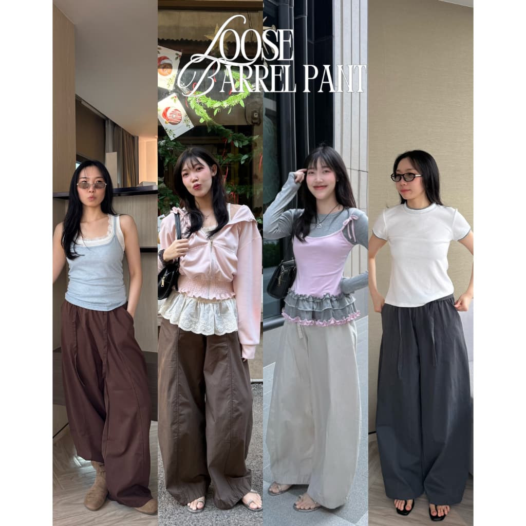 UIUI | LOOSE BARREL PANT กางเกงทรงโค้ง รูปที่ 1