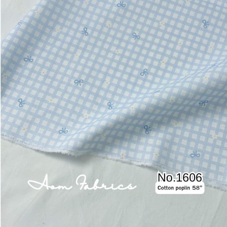 Aom Fabricsผ้าคอตตอนป๊อปลินลายดอก No.1602-1607 น่ารักมาก ผ้านิ่ม หน้ากว้าง 58 นิ้ว ผ้าเมตรนำเข้า รูปที่ 4