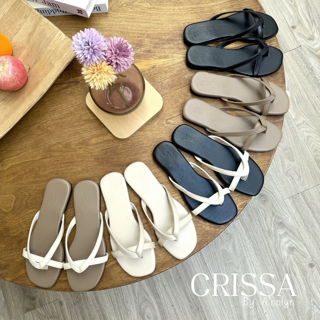A'nolyn รุ่น CRISSA รองเท้าแตะสวมคีบ พื้นนุ่ม ใส่ได้ทุกโอกาส ดีไซน์เรียบง่าย สะดวกสบาย เก็บหน้าเท้าได้ดี เหมาะทุกโอกาส รูปที่ 2