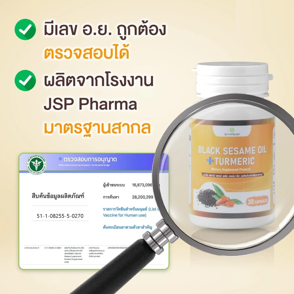 สุภาพโอสถ น้ำมันงาดำขมิ้น Black Sesame plus Turmeric Oil น้ำมันงาดำ สารสกัดจากขมิ้นชัน รูปที่ 9