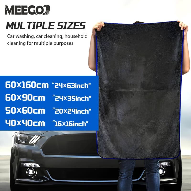 MeeGoo ผ้าไมโครไฟเบอร์เช็ดรถ ผ้าขนหนูหนังนิ่ม ผ้าเช็ดรถ ไมโครไฟเบอร์ ดูดซับได้ดี บ้านๆ ขัดเงา รูปที่ 7