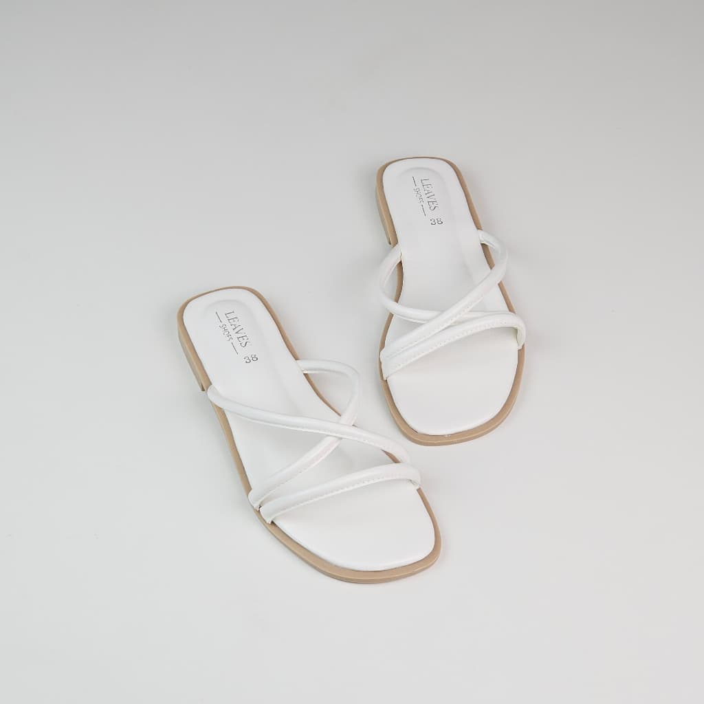 Beauty Allure - Leaves Shoes รองเท้าแตะสายไขว้ สไตล์มินิมอล [หน้าเท้ากว้าง/เท้าอวบ แนะนำบวกเพิ่ม 1 ไซส์] รูปที่ 8