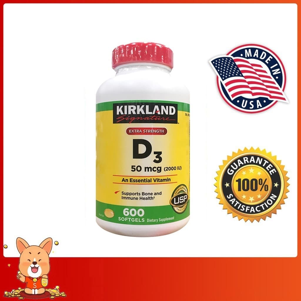 Kirkland Vitamin D3 Kirkland Signature Extra Strength D3 50 mcg 600 Softgels รูปที่ 1