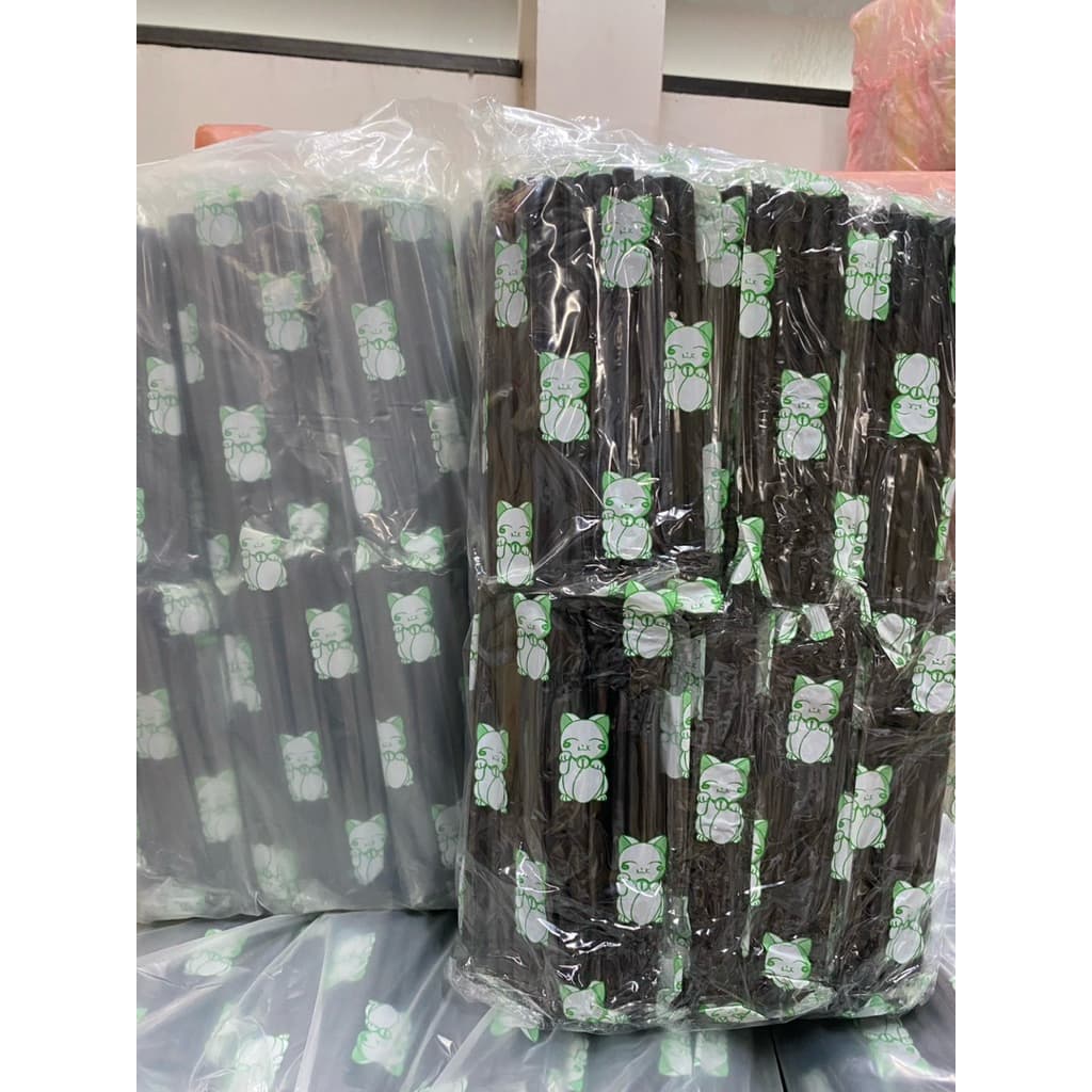 หลอดไข่มุก ไม่หุ้มฟิมล์ ยกมัด สีดำ 2.5kg มีประมาน 1500 เส้น รูปที่ 5
