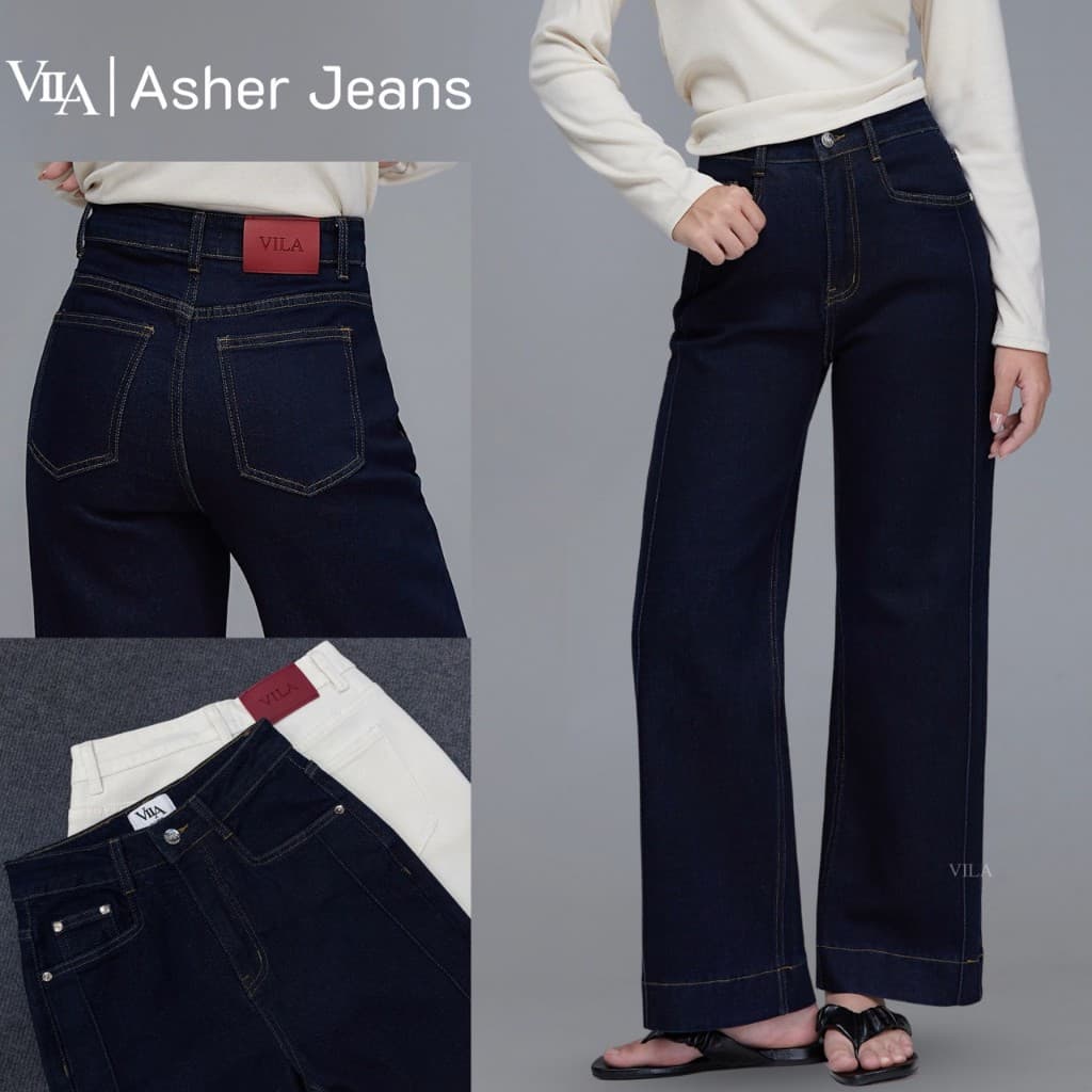 VILA l VJ02 Asher Jeans กางเกงยีนส์ทรงกระบอก รูปที่ 1