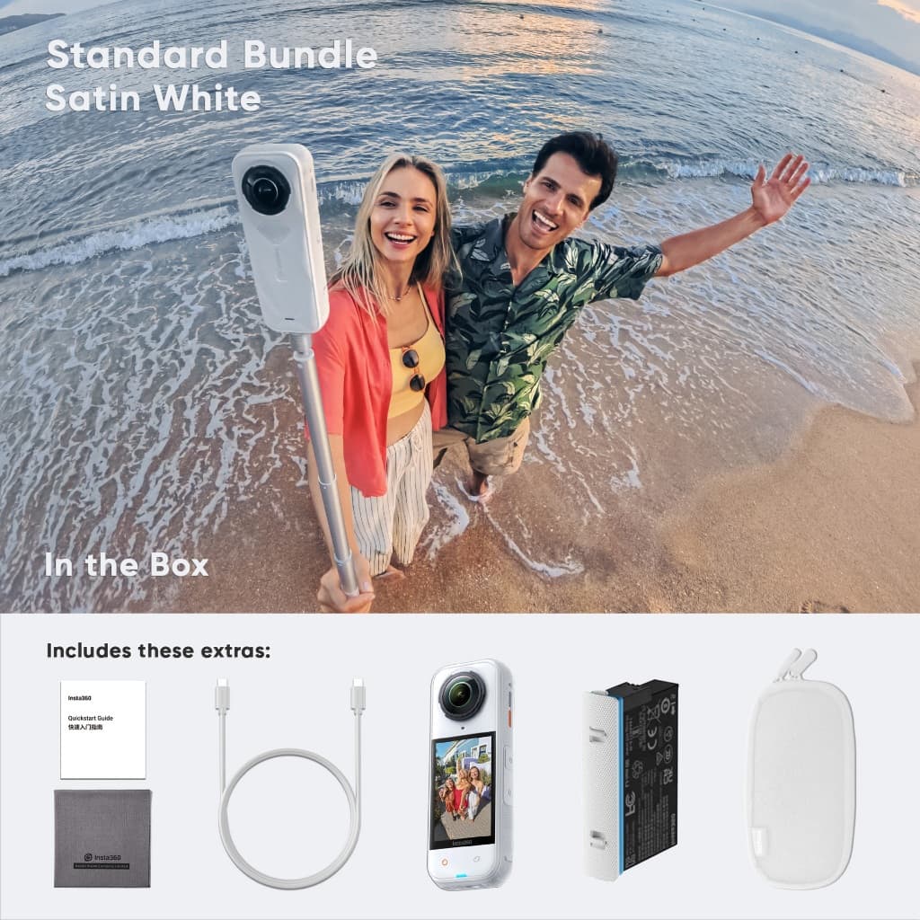 INSTA360 X5 กล้องแอคชั่น ถ่ายวิดีโอ 8K กันน้ำลึก 15m Sensor 1/1.28" ถ่ายรูป 72mp USB-C กล้อง 360 Action Camera รูปที่ 2