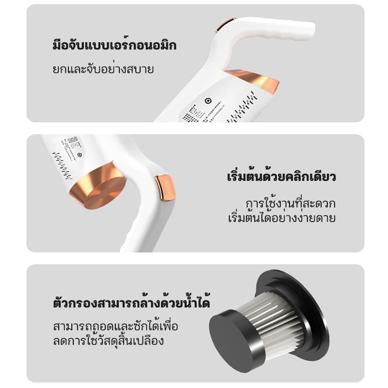 MEIYIJIA เครื่องดูดฝุ่นไร้สาย แรงดูดสูง เหมาะสำหรับอพาร์ทเมนท์ขนาดเล็ก เครื่องดูดฝุ่น รูปที่ 8