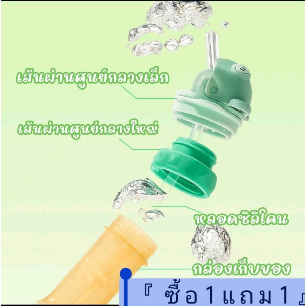 ซื้อ1แถม1ฝาถ้วยน้ำเด็ก แบบพกพา และสะดวก ฝาปิด สำหรับทารก เหมาะสำหรับ เด็กที่ต้องการทำให้ตัวเองดื่ม รุ่น:Q3 รูปที่ 1
