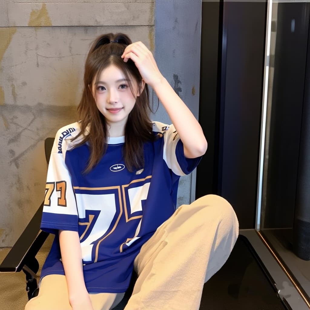 เสื้อทรงสเก็ตผู้หญิง oversize เสื้อผ้าสาวอวบคนอ้วนไซส์ใหญ่ เสื้อโอเวอร์ไซส์เบสบอล วินเทจ กีฬาลําลองทรงหลวมสไตล์เกาหลี รูปที่ 1