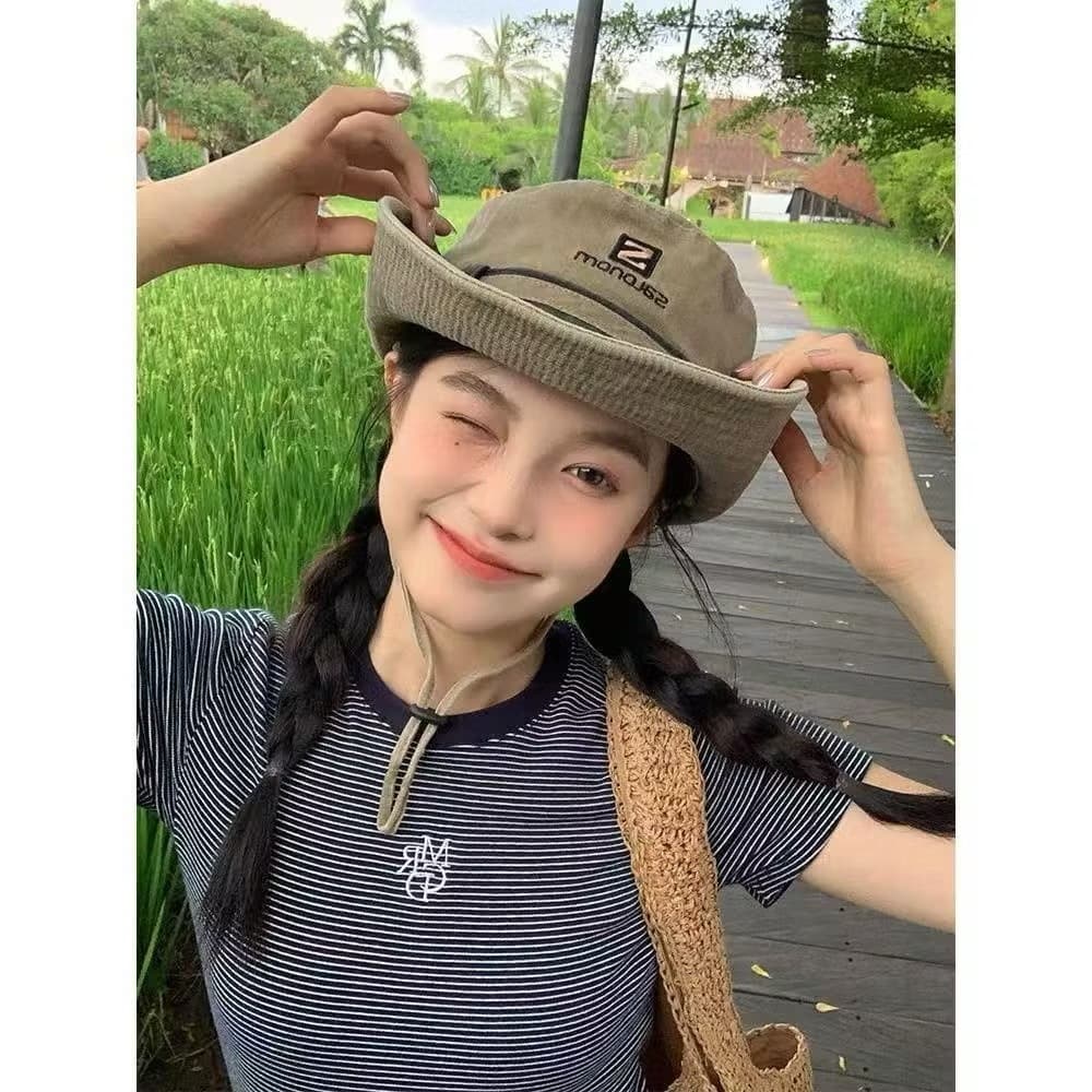 หมวกบักเก็ต สไตล์ญี่ปุ่น ตะวันตก คาวบอย สําหรับตกปลา เดินป่า ตั้งแคมป์ รูปที่ 3