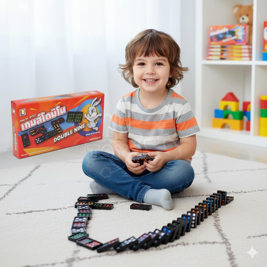 METOYS โดมิโน่ กล่องใหญ่ 55ชิ้น Domino โดมิโน เกมโดมิโน่ ราคาส่ง รูปที่ 2