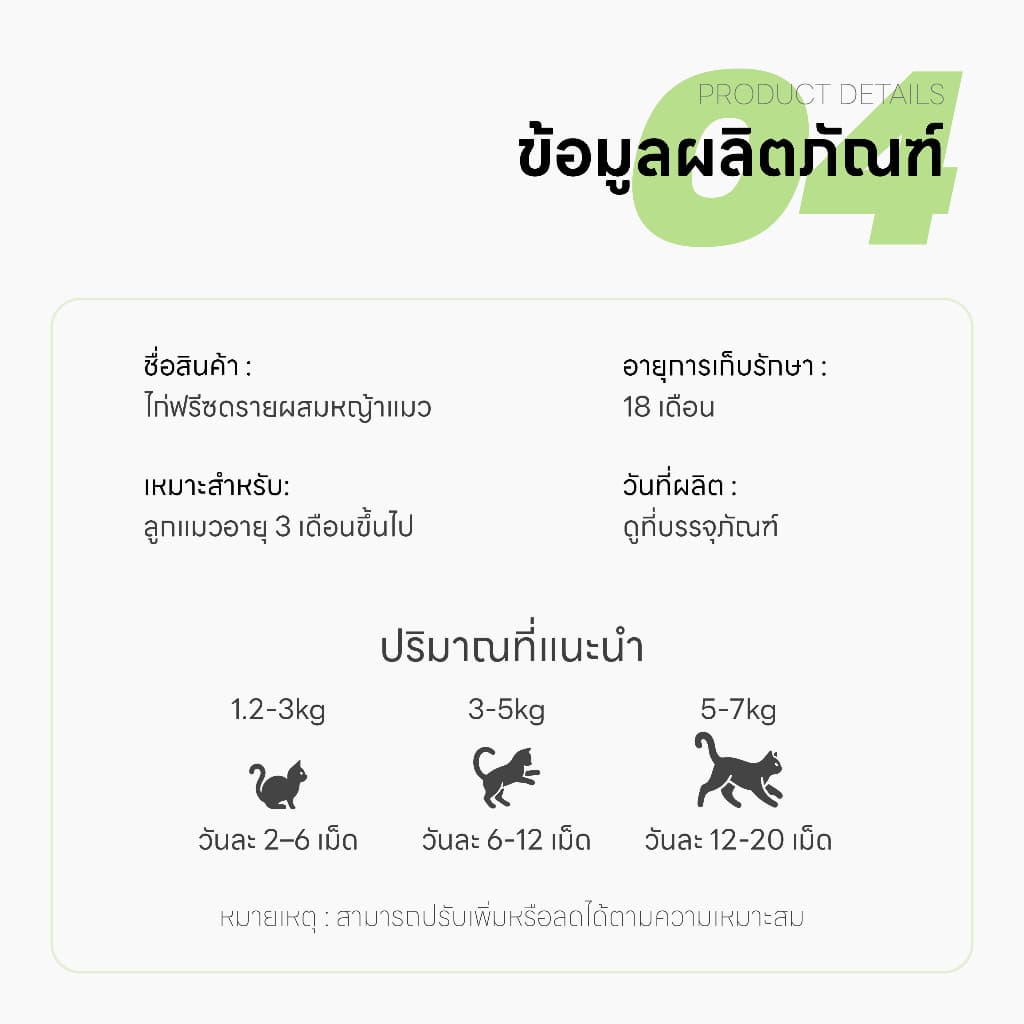 FurryCuddle ไก่ฟรีซดรายผสมนมแพะและหญ้าแมว อาหารแมว โปรตีนสูง เนื้อสัตว์100% ไม่ใส่เกลือ ช่วยขับก้อนขน COD PF13 รูปที่ 7