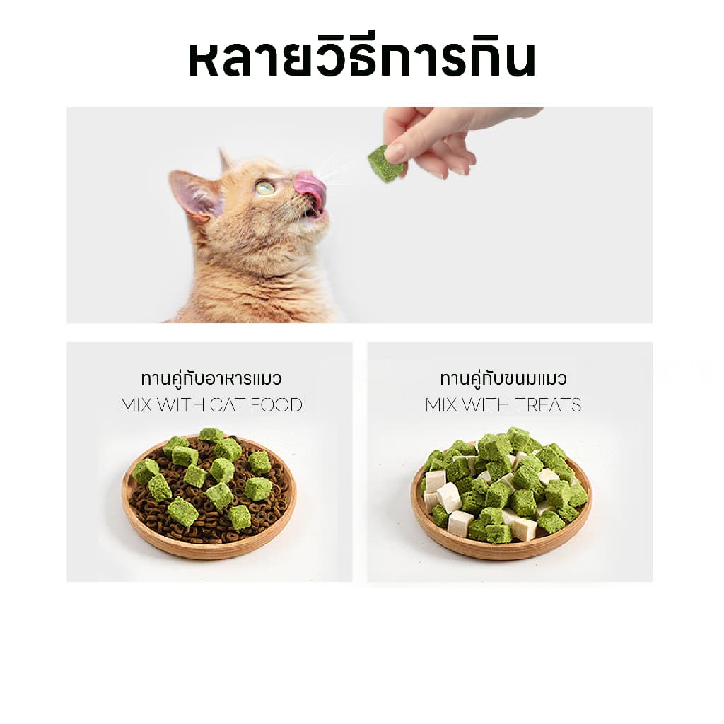 FurryCuddle ไก่ฟรีซดรายผสมนมแพะและหญ้าแมว อาหารแมว โปรตีนสูง เนื้อสัตว์100% ไม่ใส่เกลือ ช่วยขับก้อนขน COD PF13 รูปที่ 3