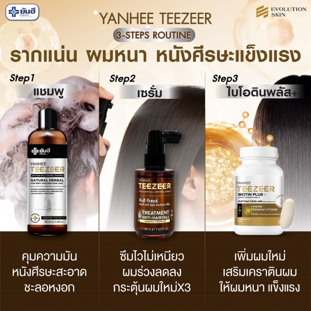 YANHEE TEEZEER ยันฮีทีเซอร์เซรั่ม เซรั่มปลูกผม 1 ขวด 60 ml ลดผมร่วง ปิดผมบาง ชะลอผมหงอก เร่งผมยาว ผมดกดำ รูปที่ 8