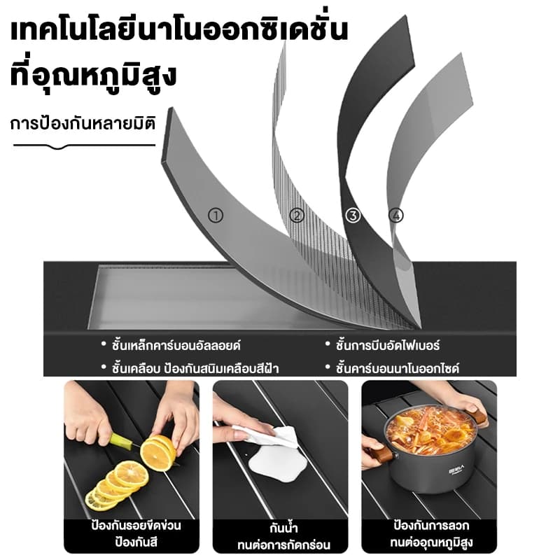ชุดโต๊ะแคมป์ปิ้งและเก้าอี้ พับได้ วัสดุอะลูมิเนียมทนทาน น้ำหนักเบา รับน้ำหนักสูงสุด 150kg 95/120CM รูปที่ 4