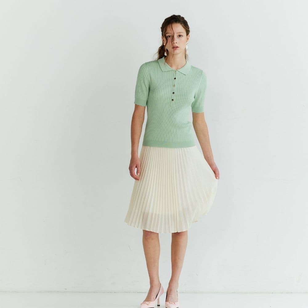 MAVE LIMITED COLORS เสื้อ Crema knit top สี Mint,Taro รูปที่ 4