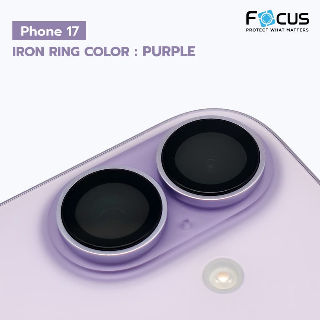 Focus กระจกเลนส์กล้อง ไทเทเนียมผิวด้าน กันรอย for iPhone 17 Pro Max Air 16e 17e รูปที่ 9