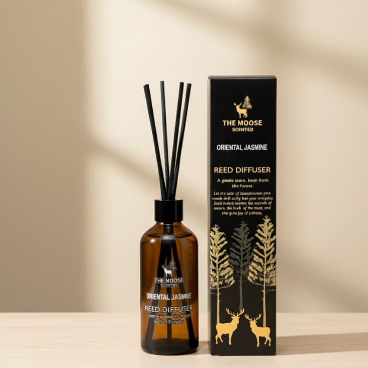 ก้านไม้หอม Reed Diffuser กลิ่นมะลิ Oriental Jasmine 100ml The Moose Scented น้ำหอมปรับอากาศบ้าน ก้านน้ำหอมกระจายกลิ่น รูปที่ 2