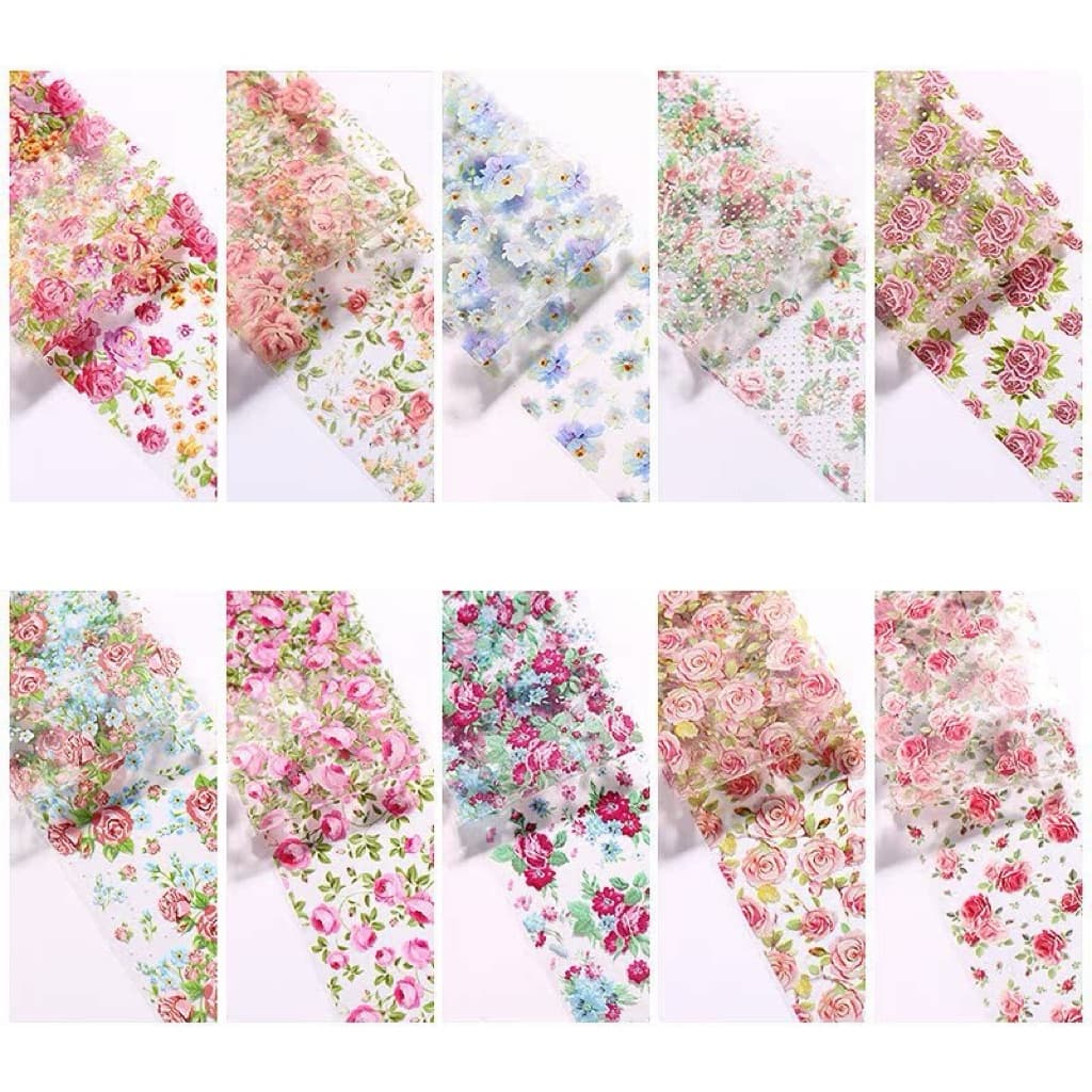 ของแต่งเล็บ ฟอยแต่งเล็บ แบบลอกลาย ดอกไม้ ใช้คู่กับกาวสำหรับลอกฟอย รูปที่ 4