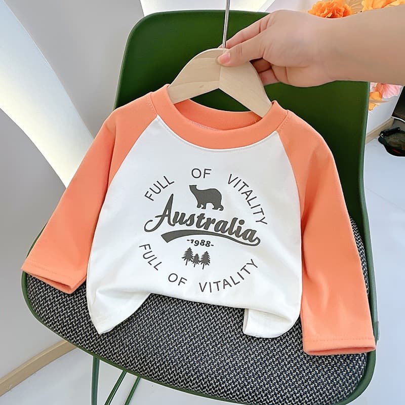 เสื้อยืดแขนยาวเด็ก เสื้อแขนยาวเด็ก ผ้านุ่ม ใส่สบาย พิมพ์ลาย มีหลายสีให้เลือก รูปที่ 5
