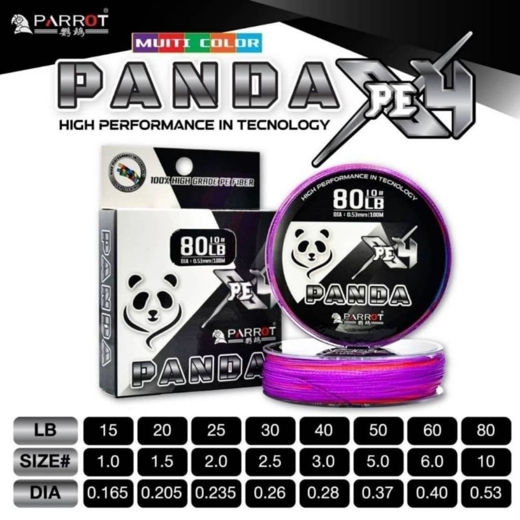 สายPE ถัก4 PANDA มีให้เลือกหลายเบอร์ เหนียวอย่างดี รูปที่ 1